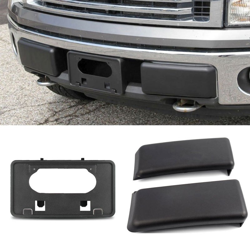 Winunite Compatible with 2009-2014 F150 Bumper Guards Pads Insert Replacements+Front Licenses Plate Frame Bracket Mounting Frame Holder(NOT Compatible with SVT and Ecoboost Models) - Image 1